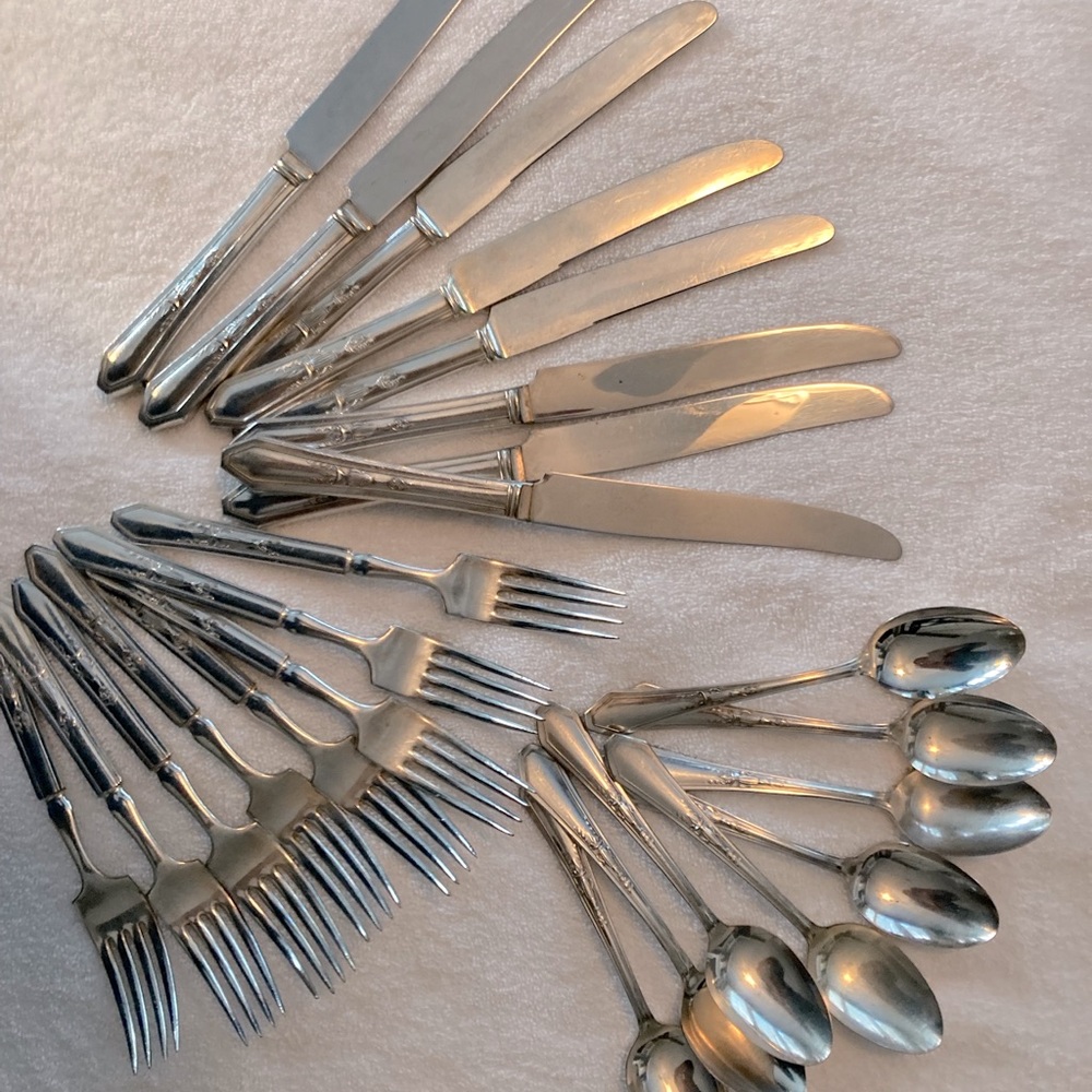 1910 Pearl Gee Esco Silverplated Flatware, aka Oneida or Glastonbury
